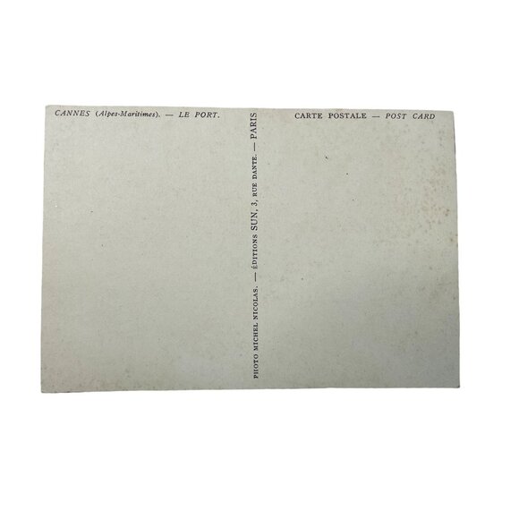 Vintage Cannes Harbor Paris France Topographical Standard Postcard - Picture 2 of 2